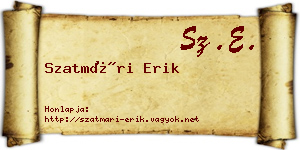 Szatmári Erik névjegykártya